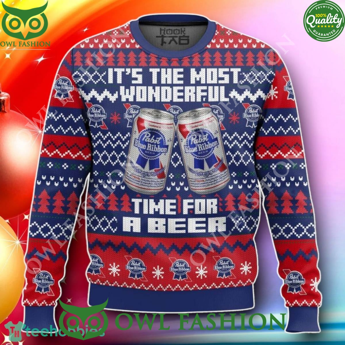 Its The Most Wonderful Time For A Pabst Blue Ribbon - Adult & Kids T-Shirts, Sweatshirts & Hoodies apparel design preview 1
