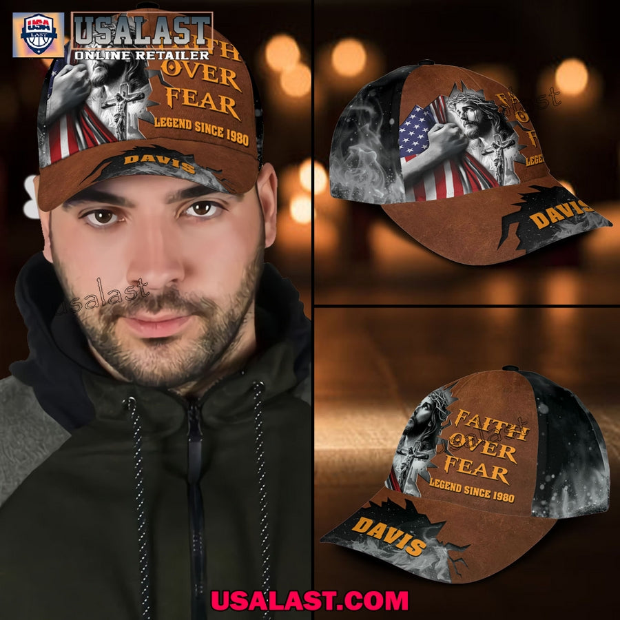 Faith Over Fear Legend Since 1980 Classic Cap Hat - Adult & Kids T-Shirts, Sweatshirts & Hoodies apparel design preview 1