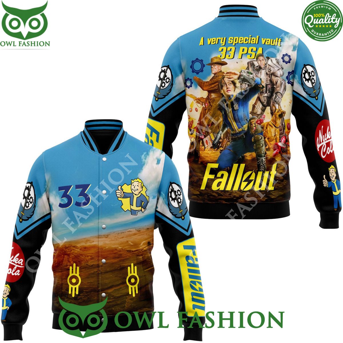 Fallout a very special vault 33 PSA 3D Varsity - Adult & Kids T-Shirts, Sweatshirts & Hoodies apparel design preview 1