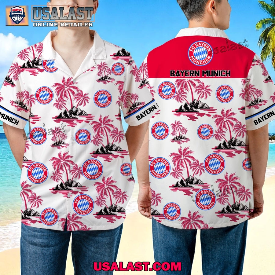 FC Bayern Munich Summer Hawaiian Outfit 2025 - Adult & Kids T-Shirts, Sweatshirts & Hoodies apparel design preview 1