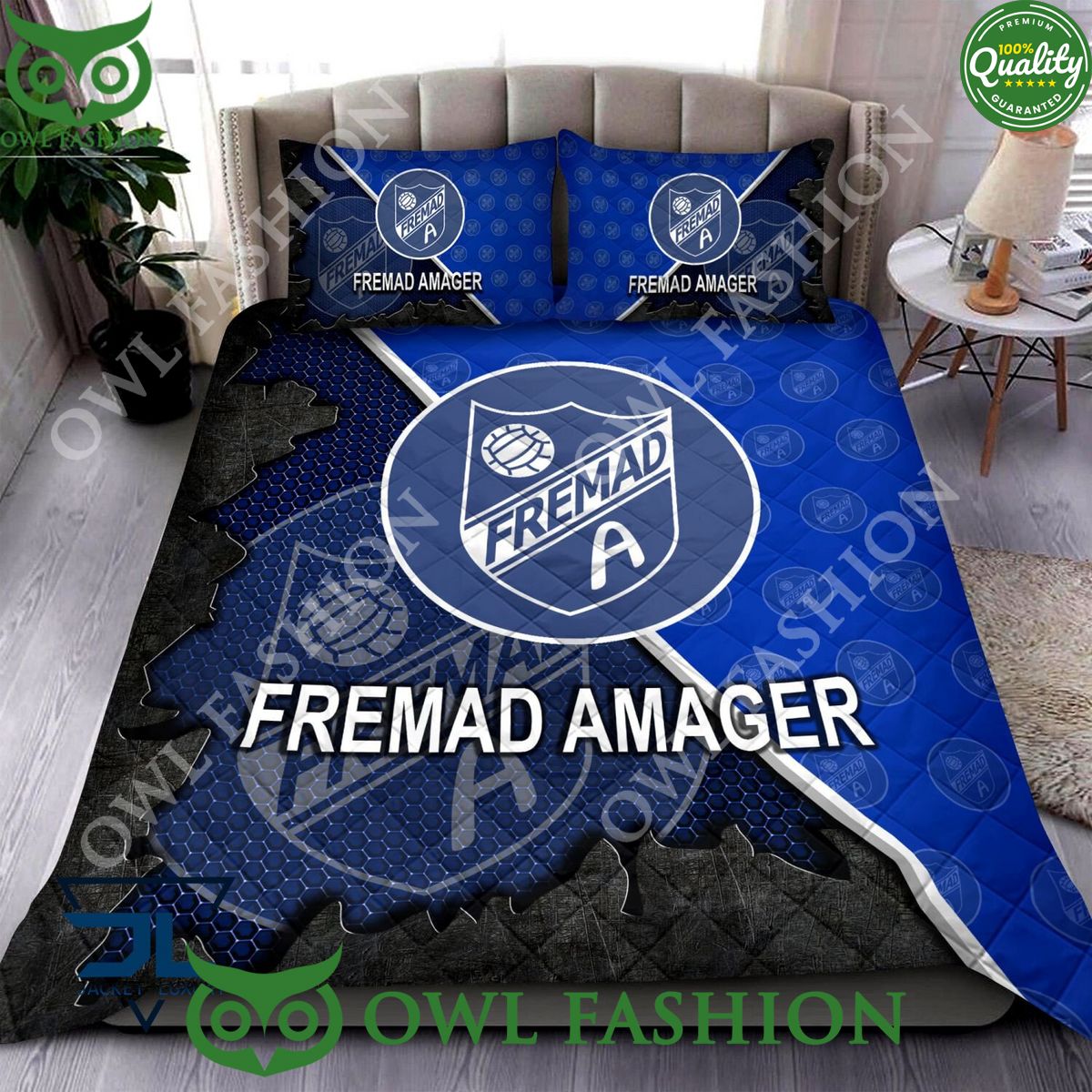 FC Fremad Amager Superliga Quilt Broken Bedding Set - Adult & Kids T-Shirts, Sweatshirts & Hoodies apparel design preview 1