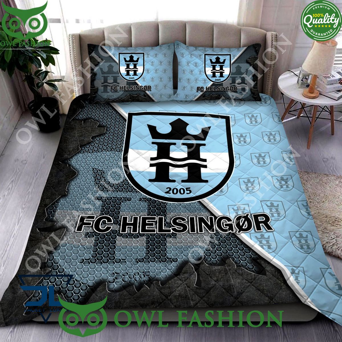 FC Helsingørs Superliga Quilt Broken Bedding Set - Adult & Kids T-Shirts, Sweatshirts & Hoodies apparel design preview 1