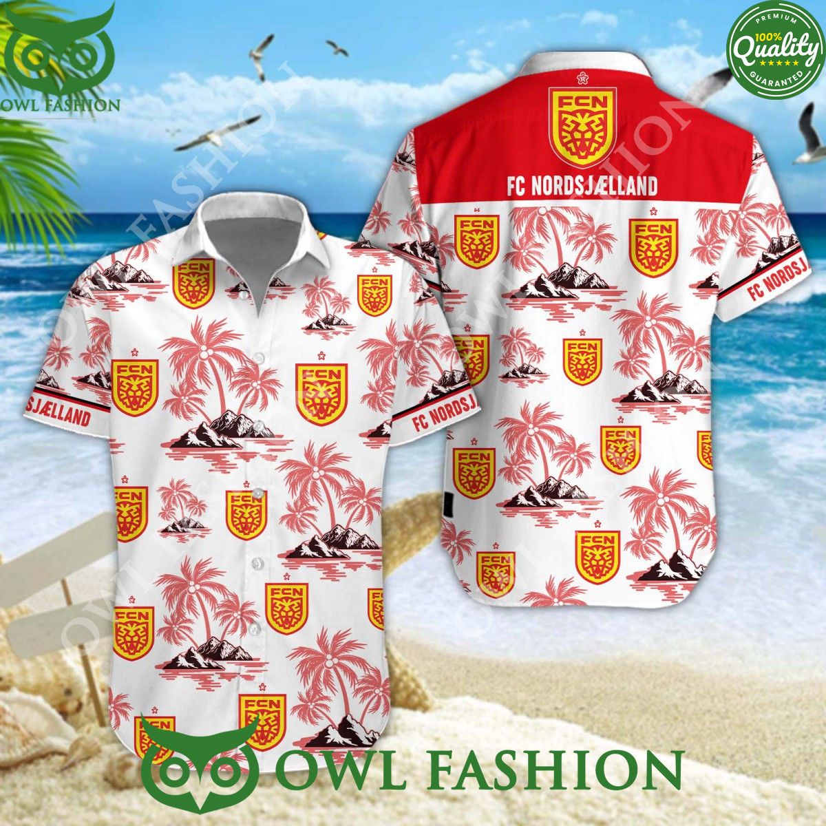 FC Nordsjælland Danish Football Coconut Island - Adult & Kids T-Shirts, Sweatshirts & Hoodies apparel design preview 1