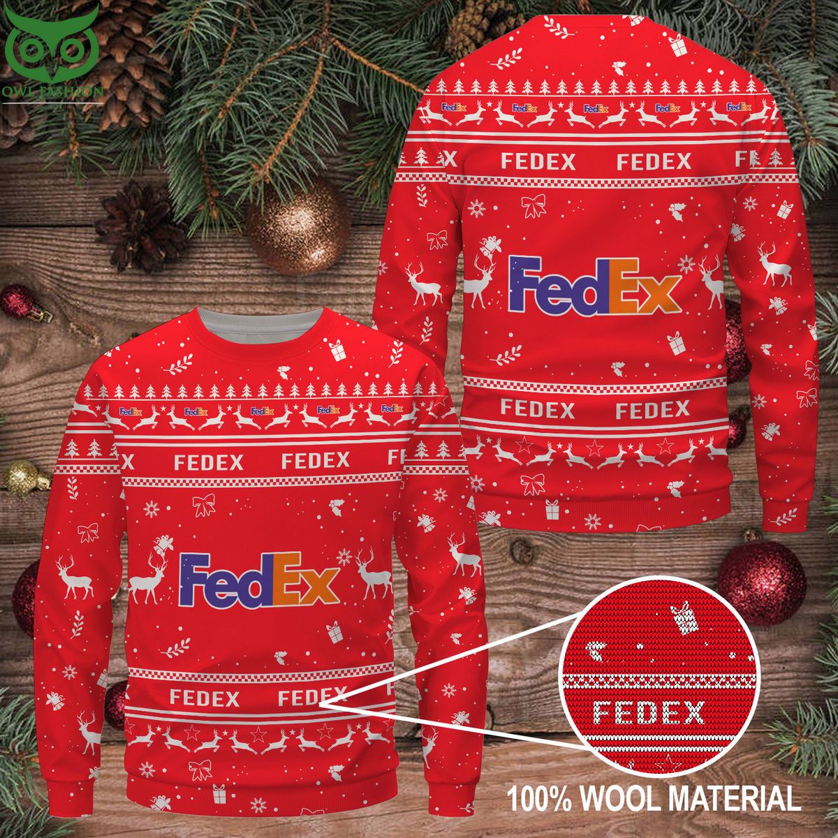 Fedex Premium Ugly Christmas Sweater - Adult & Kids T-Shirts, Sweatshirts & Hoodies apparel design preview 1