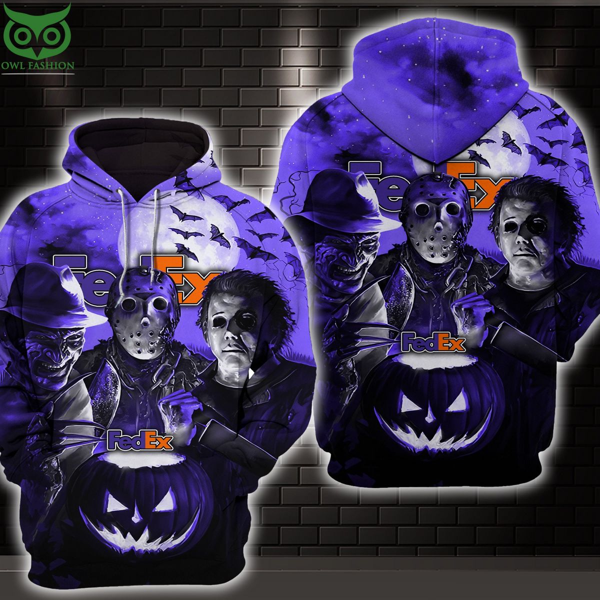 Fedex Purple Halloween 3D - Adult & Kids T-Shirts, Sweatshirts & Hoodies apparel design preview 1