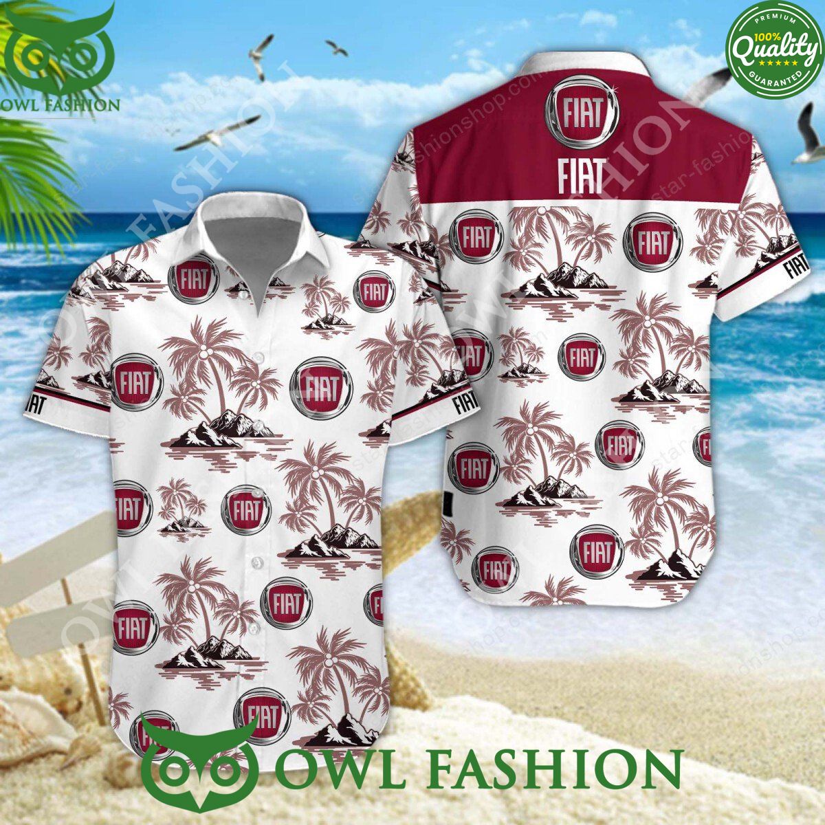 Fiat Italy Automobile Largest Hawaiian and Short - Adult & Kids T-Shirts, Sweatshirts & Hoodies apparel design preview 1