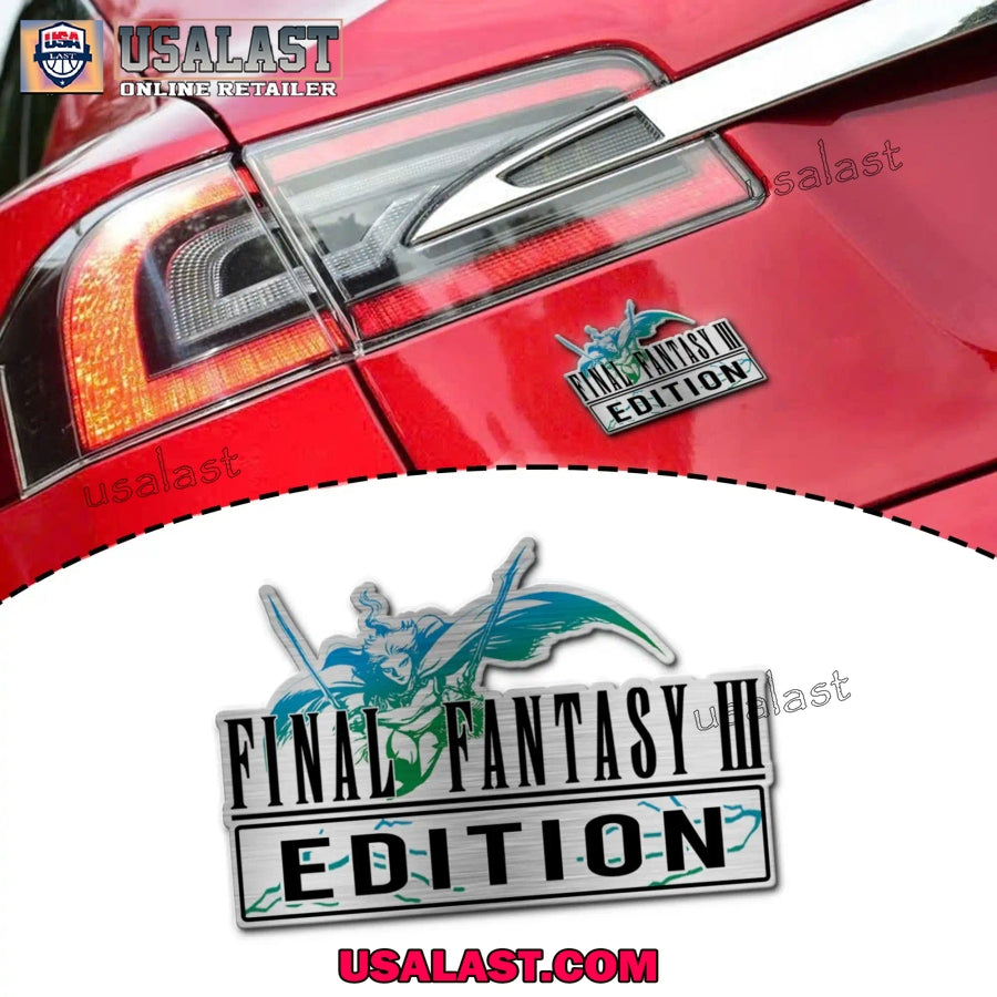 Final Fantasy III Edition Custom 3D Car Badge Sticker - Adult & Kids T-Shirts, Sweatshirts & Hoodies apparel design preview 1