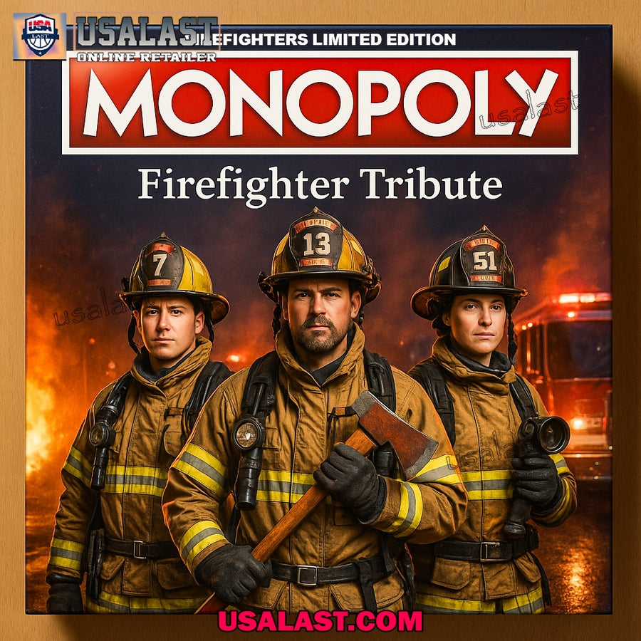 Firefighter Tribute Edition Monopoly Board Game - Adult & Kids T-Shirts, Sweatshirts & Hoodies apparel design preview 1
