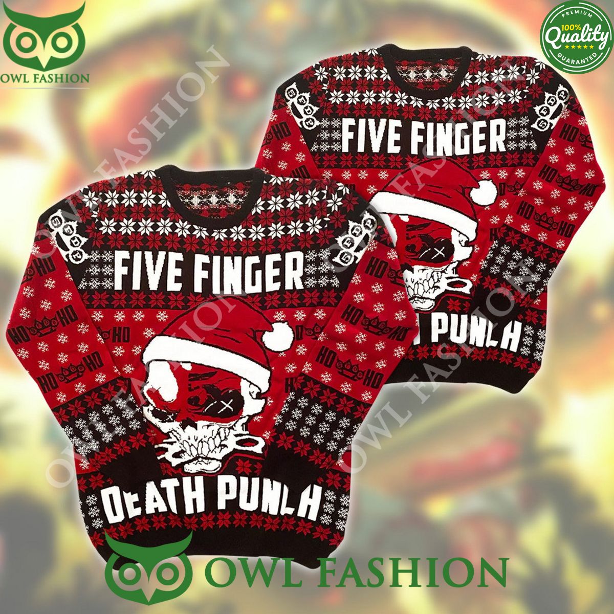Five Finger Death Punch Logo Ugly sweater Jumper - Adult & Kids T-Shirts, Sweatshirts & Hoodies apparel design preview 1