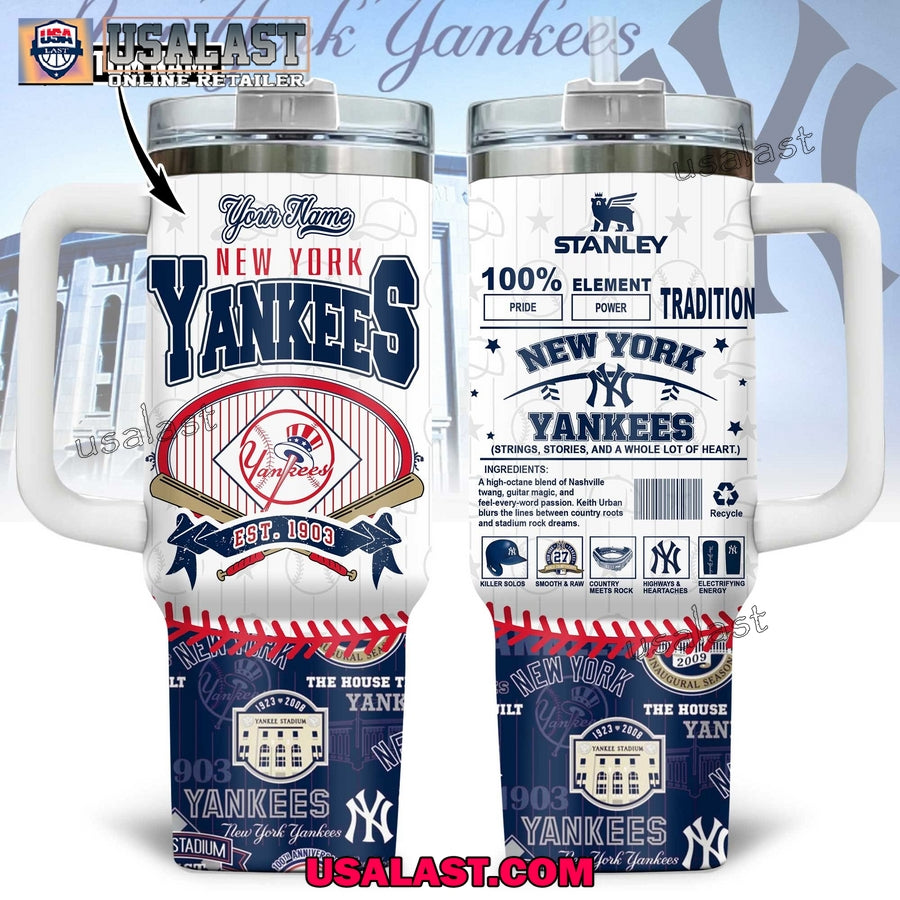 New York Yankees Custom Name 40oz Tumbler Cup - Adult & Kids T-Shirts, Sweatshirts & Hoodies apparel design preview 1
