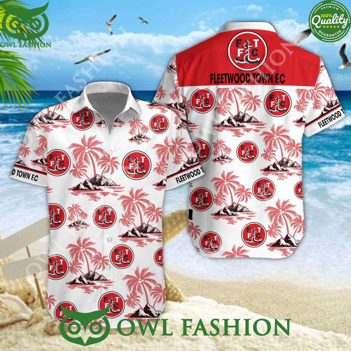 Fleetwood Town 2024 Summer Vibe hawaiian - Adult & Kids T-Shirts, Sweatshirts & Hoodies apparel design preview 1