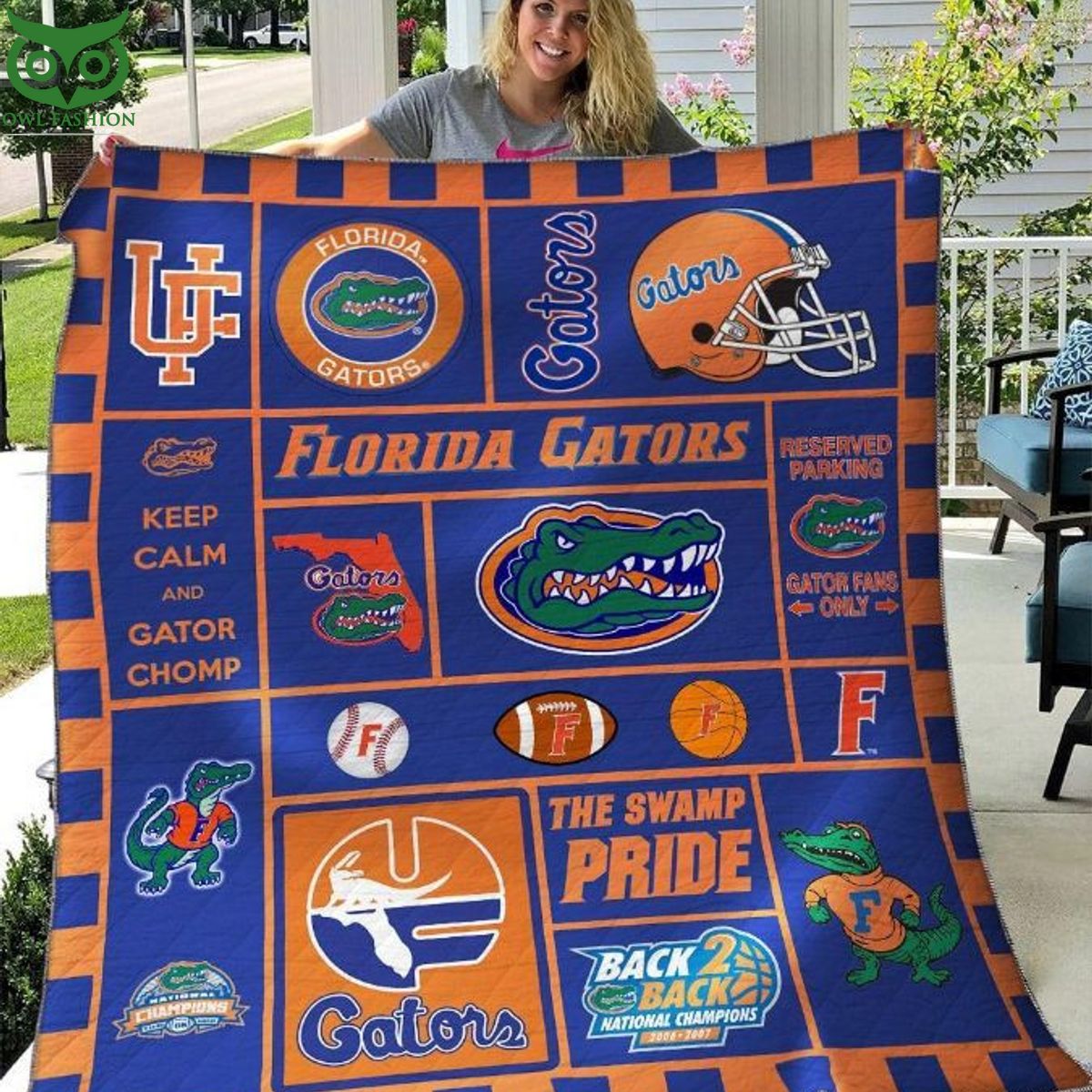 Florida Gators NCAA Quilt Blanket - Adult & Kids T-Shirts, Sweatshirts & Hoodies apparel design preview 1