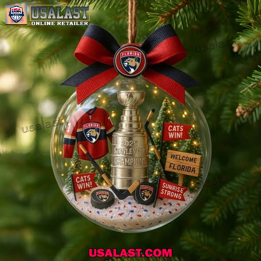 Florida Panther 2025 Champions Christmas Ornament - Adult & Kids T-Shirts, Sweatshirts & Hoodies apparel design preview 1