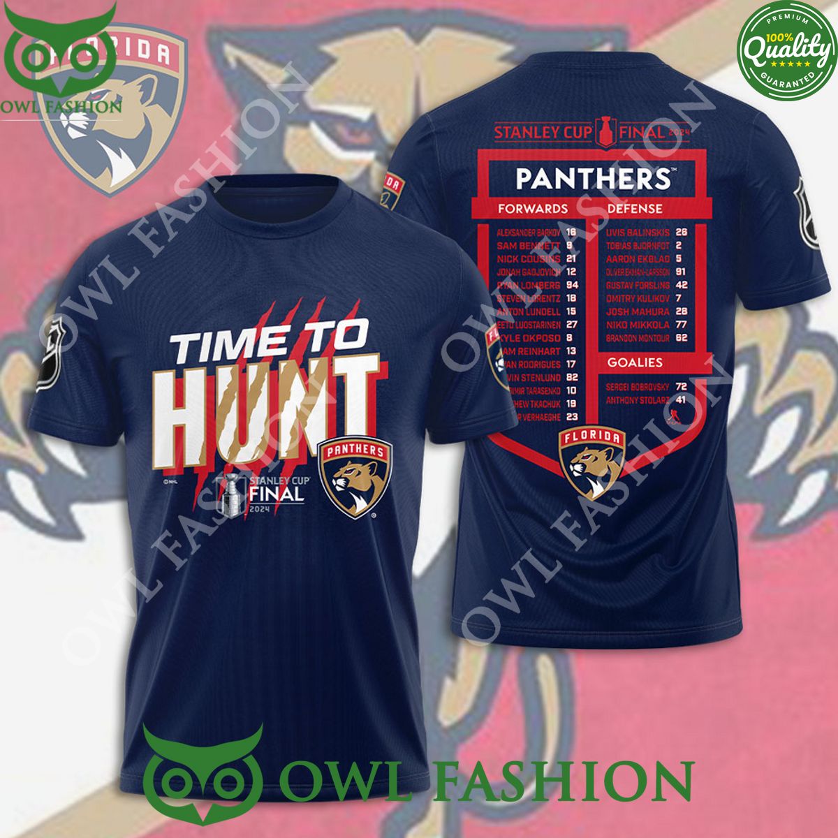 Florida Panthers Stanley Cup Final 2024 Player List - Adult & Kids T-Shirts, Sweatshirts & Hoodies apparel design preview 1