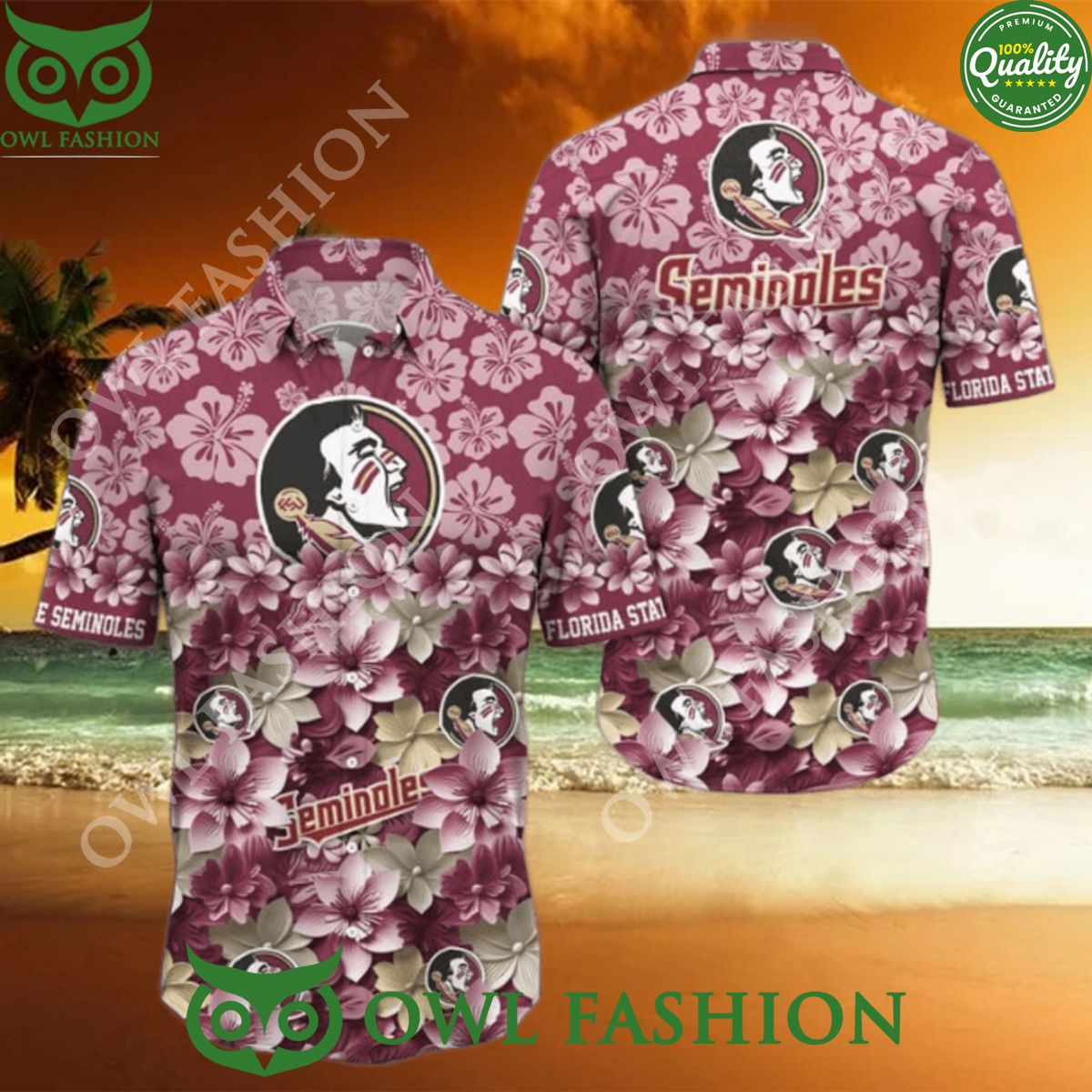 Florida State Seminoles NCAA2 Hawaiian Trending - Adult & Kids T-Shirts, Sweatshirts & Hoodies apparel design preview 1