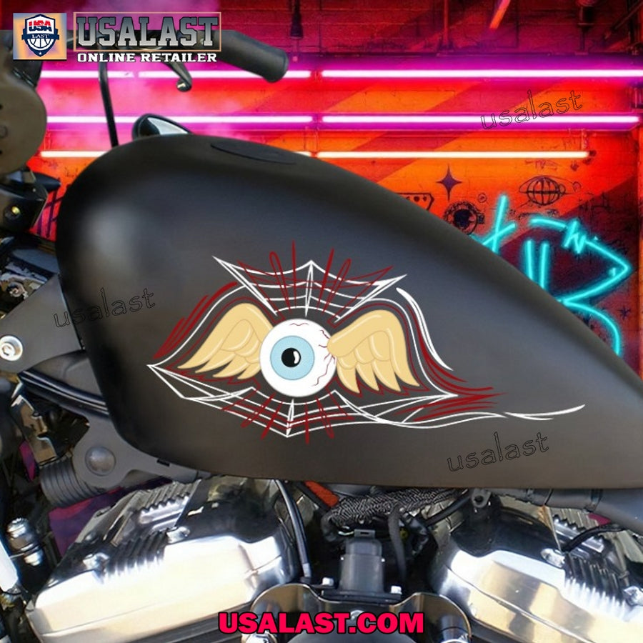 Flying Eyeball Motorcycle Custom Text Decal - Adult & Kids T-Shirts, Sweatshirts & Hoodies apparel design preview 1