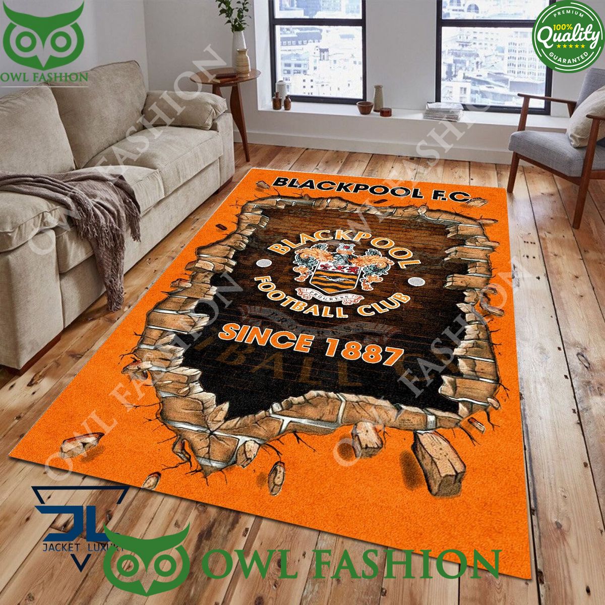Football Blackpool F.C 1819 EPL Living Room Rug - Adult & Kids T-Shirts, Sweatshirts & Hoodies apparel design preview 1