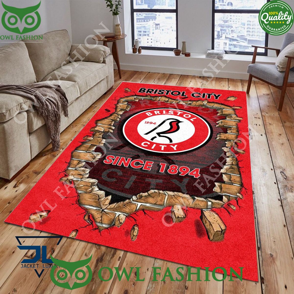 Football Bristol City FC 1894 EPL Living Room Rug - Adult & Kids T-Shirts, Sweatshirts & Hoodies apparel design preview 1