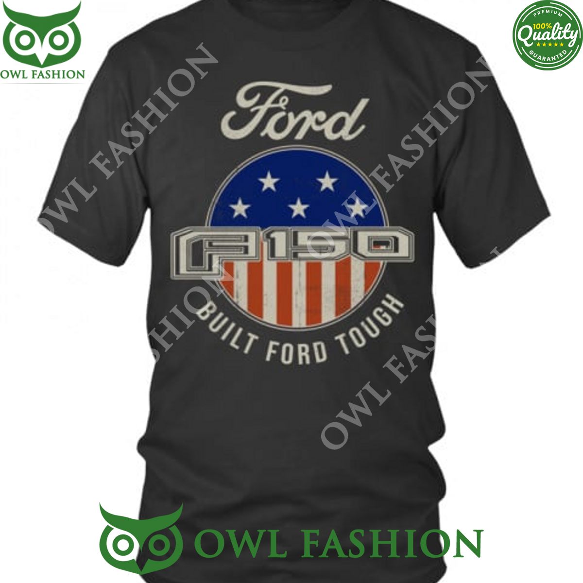 FORD F150 CAR BUILT TOUGH AMERICAN FLAG - Adult & Kids T-Shirts, Sweatshirts & Hoodies apparel design preview 1