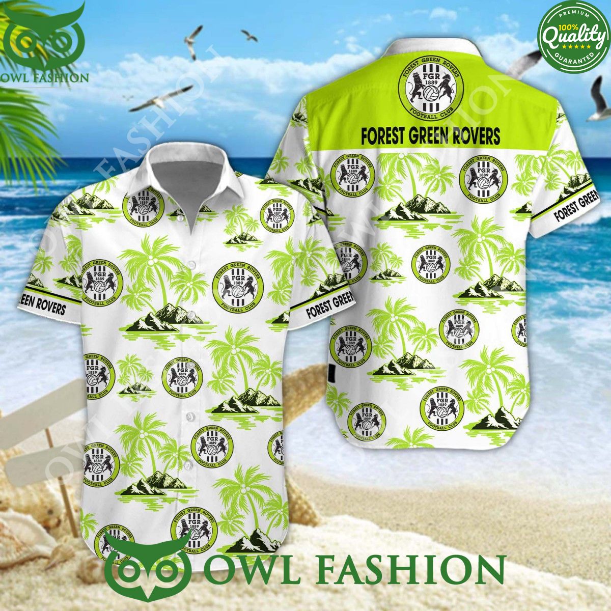 Forest Green Rovers EFL League Two Limited Hawaiian - Adult & Kids T-Shirts, Sweatshirts & Hoodies apparel design preview 1