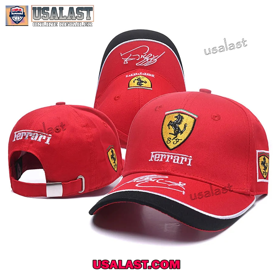 Formula 1 Ferrari Racing Team Cap Red Version - Adult & Kids T-Shirts, Sweatshirts & Hoodies apparel design preview 1