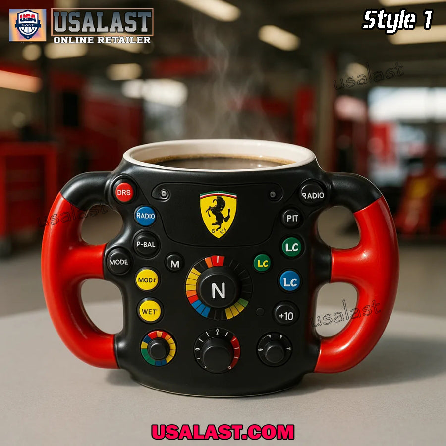 Formula 1 Racing Team Steering Wheel Mug - Adult & Kids T-Shirts, Sweatshirts & Hoodies apparel design preview 1