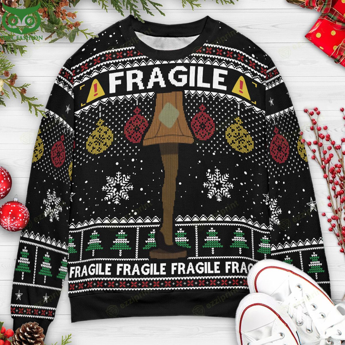 Fragile Leg Lamp A Christmas Story Sweater - Adult & Kids T-Shirts, Sweatshirts & Hoodies apparel design preview 1