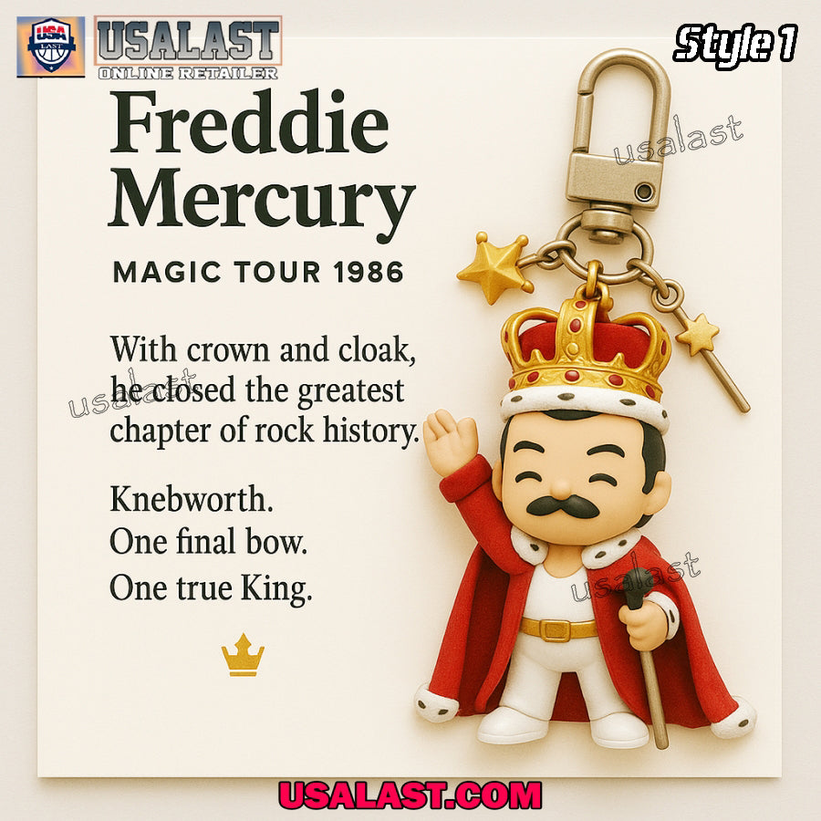 Freddie Mercury Memorial Keyring Keychain - Adult & Kids T-Shirts, Sweatshirts & Hoodies apparel design preview 1