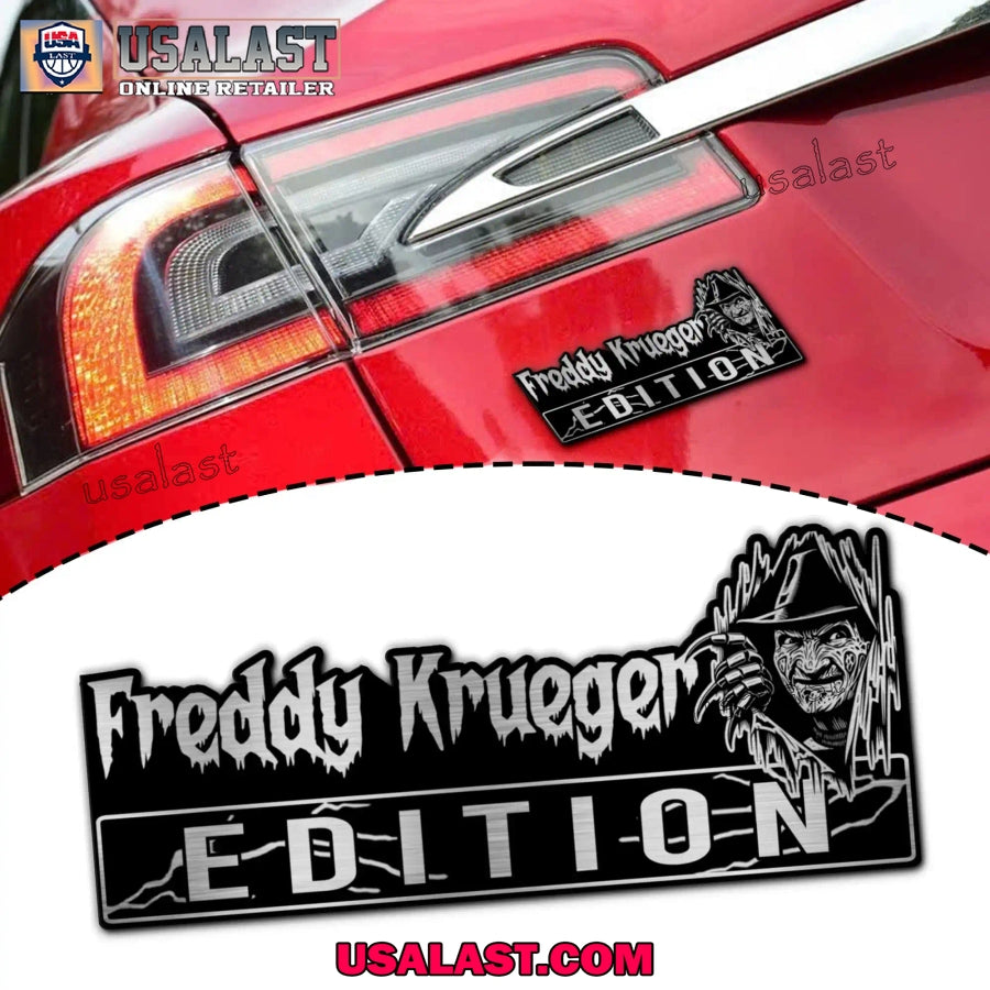 Freddy Krueger Peeking 3D Car Badge Sticker - Adult & Kids T-Shirts, Sweatshirts & Hoodies apparel design preview 1