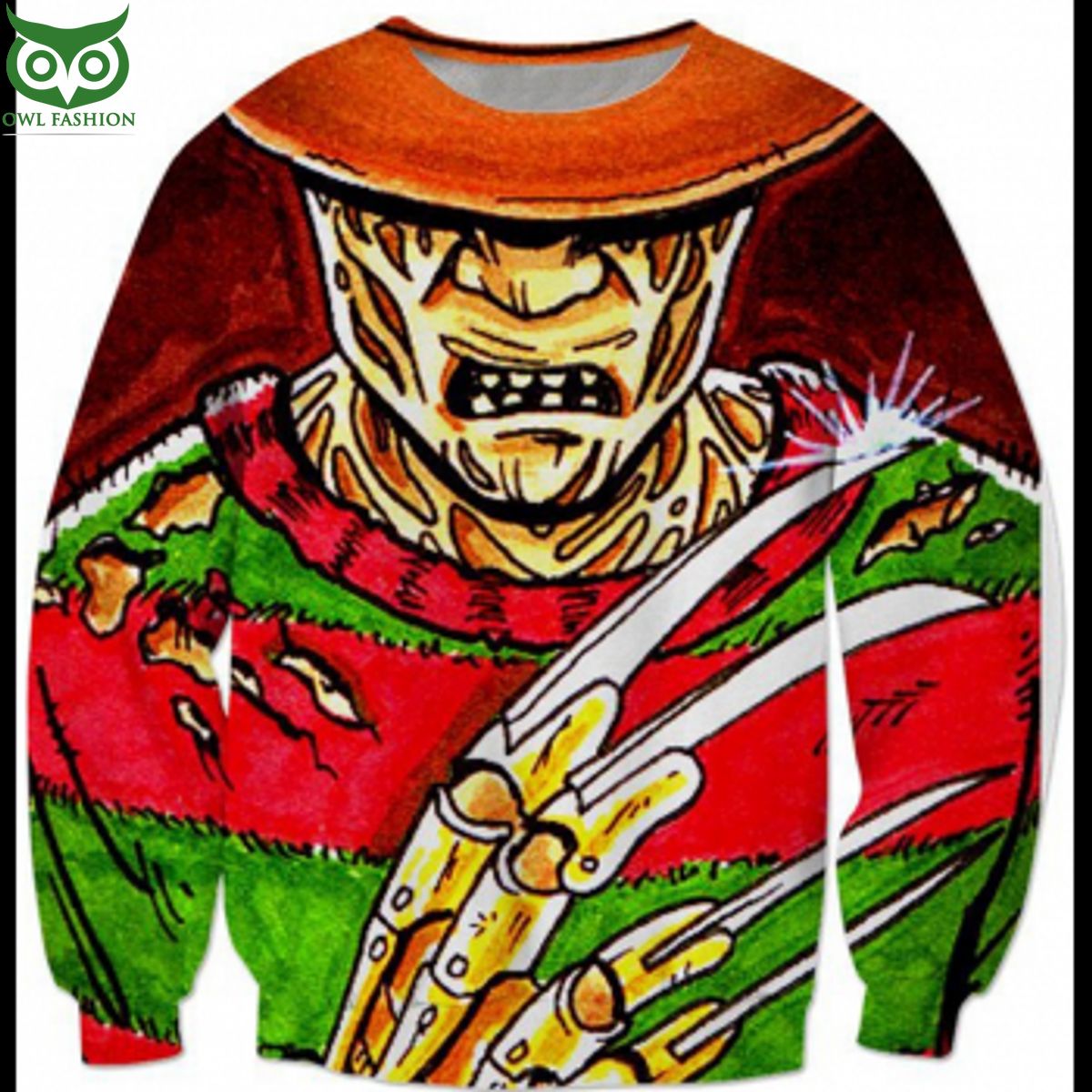 Freddy kruger halloween hot ugly sweater - Adult & Kids T-Shirts, Sweatshirts & Hoodies apparel design preview 1