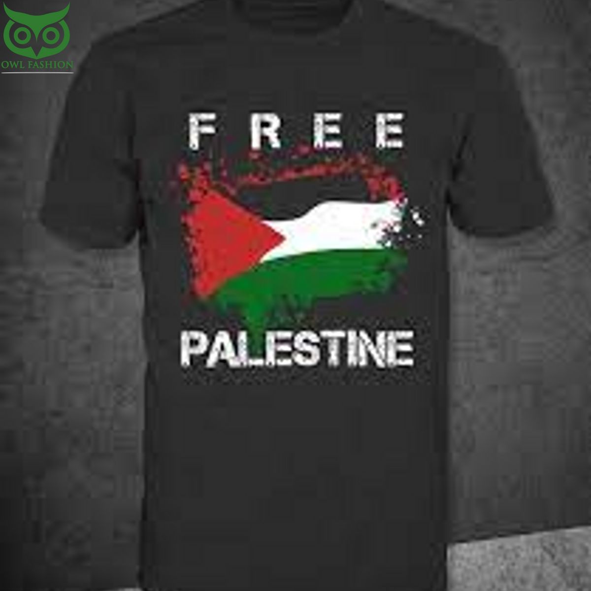 Free Palestine with grunge flag Against Israel - Adult & Kids T-Shirts, Sweatshirts & Hoodies apparel design preview 1