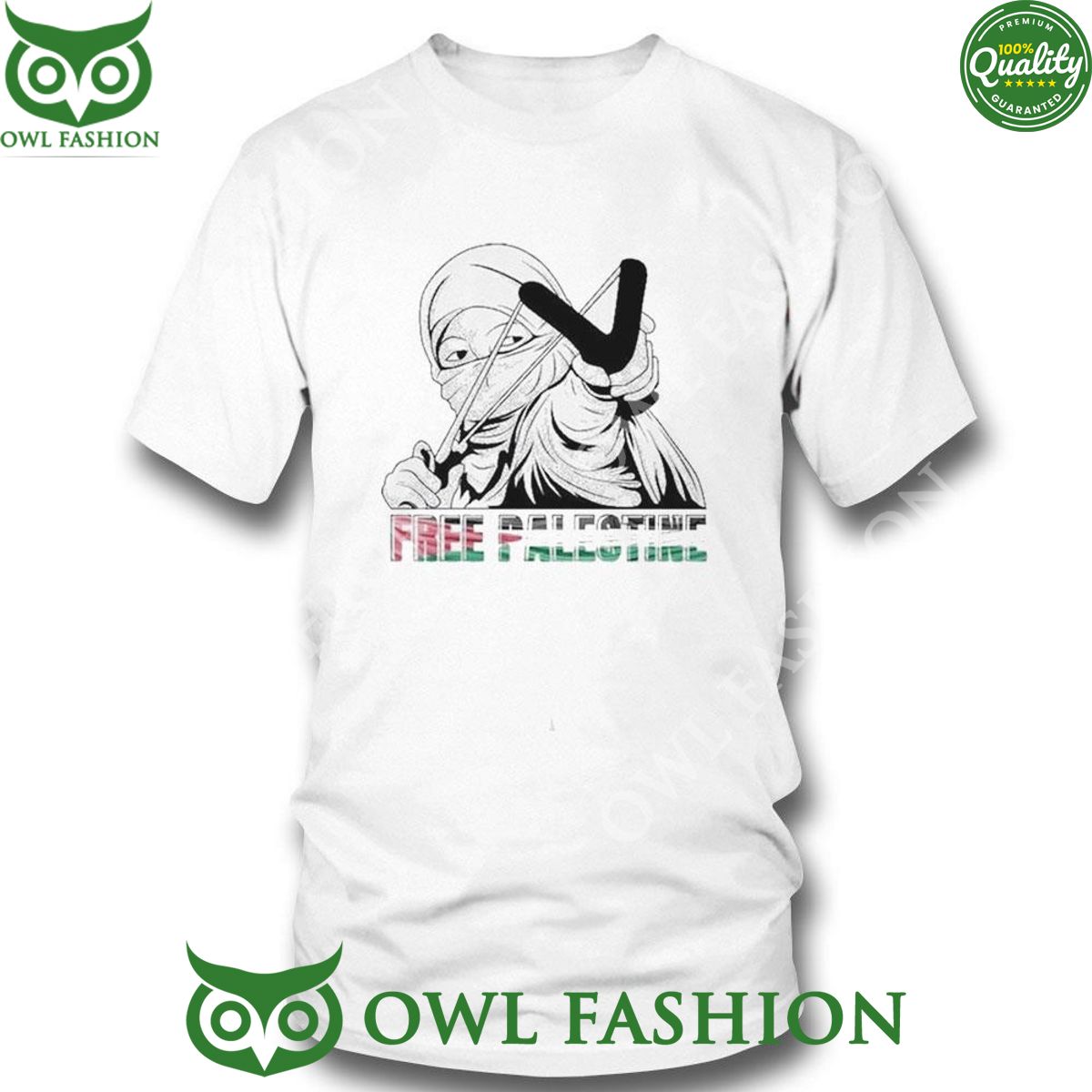 Free Palestine Women Slingshot 2024 - Adult & Kids T-Shirts, Sweatshirts & Hoodies apparel design preview 1