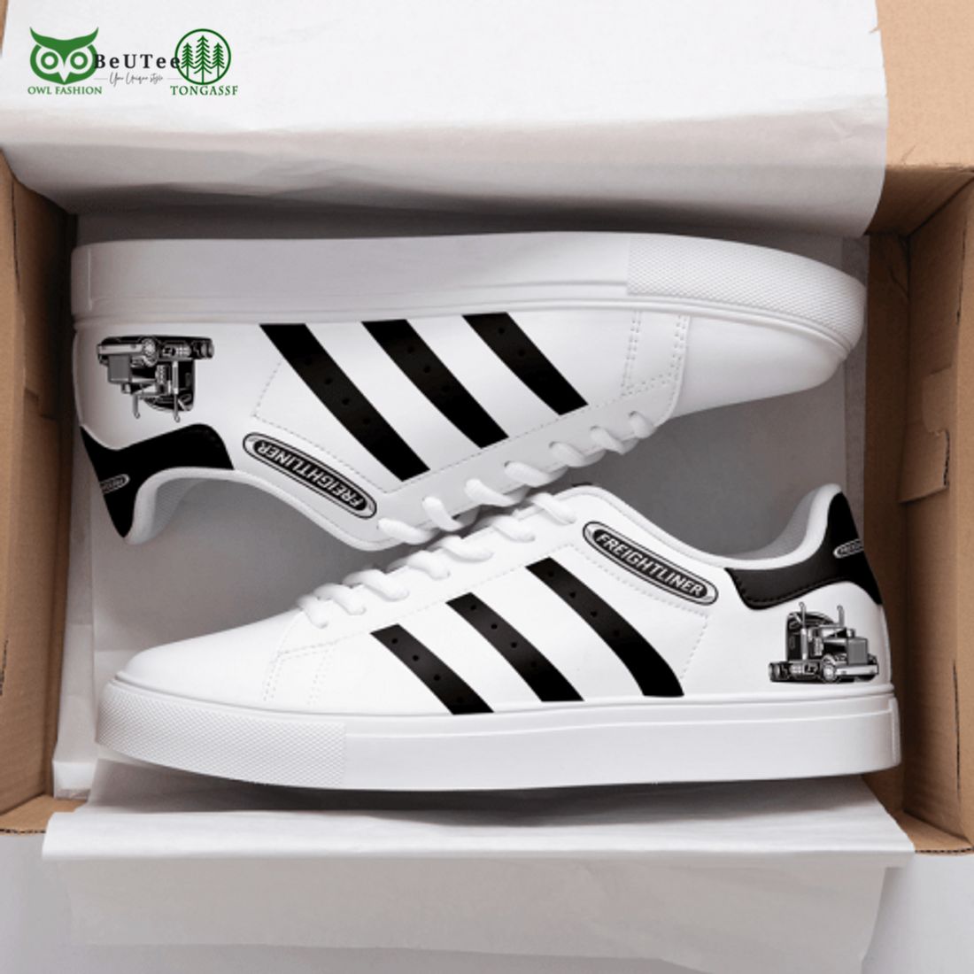 Freightliner Trucks 3D Over Printed Stan Smith Shoes - Adult & Kids T-Shirts, Sweatshirts & Hoodies apparel design preview 1