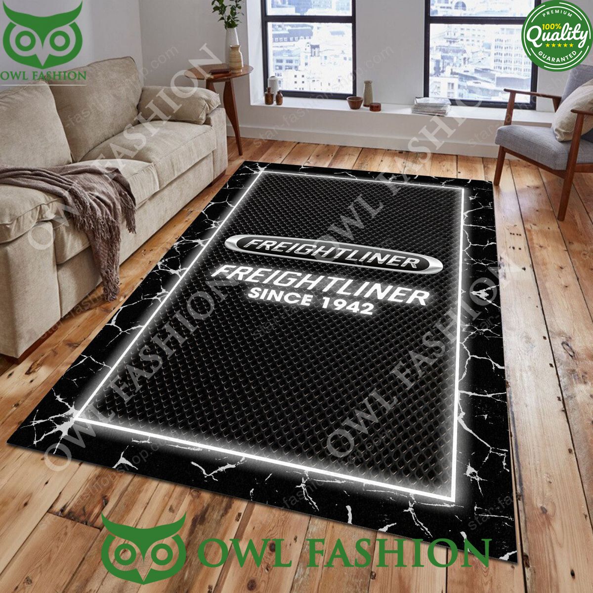 Freightliner US semi truck manufacturer 1929 Rug - Adult & Kids T-Shirts, Sweatshirts & Hoodies apparel design preview 1