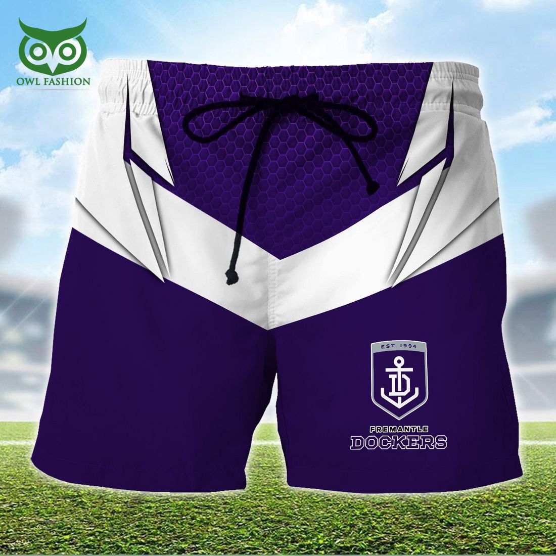 Fremantle Dockers AFL Purple 3D Short - Adult & Kids T-Shirts, Sweatshirts & Hoodies apparel design preview 1