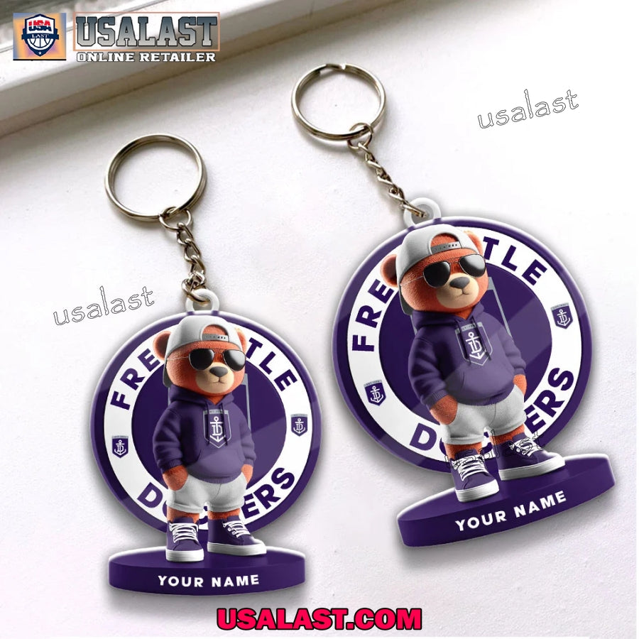 Fremantle Football Club Teddy Bear Custom Keychain - Adult & Kids T-Shirts, Sweatshirts & Hoodies apparel design preview 1