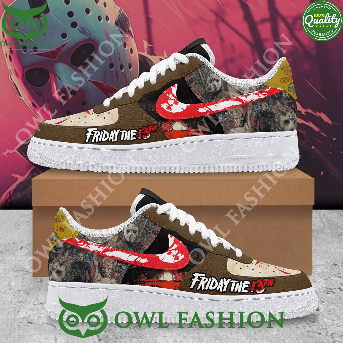 Friday the 13th Horror Movies Jason Voorhees AF1 Air - Adult & Kids T-Shirts, Sweatshirts & Hoodies apparel design preview 1