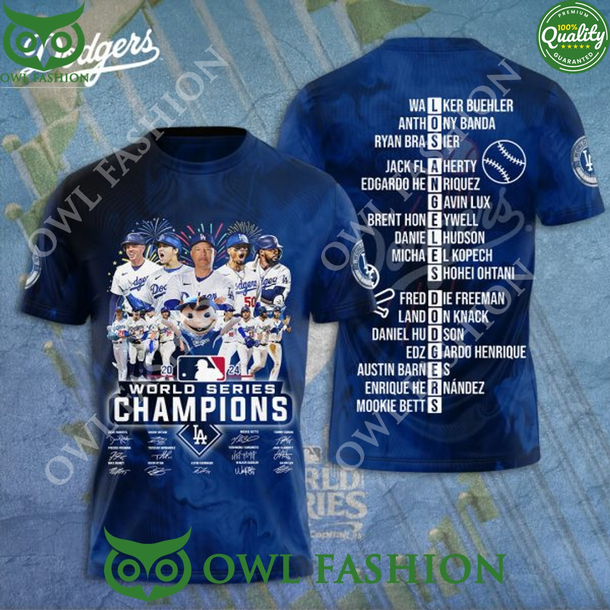 WORLD SERIES FEVER Go Dodgers Champions 2024 MLB - Adult & Kids T-Shirts, Sweatshirts & Hoodies apparel design preview 1