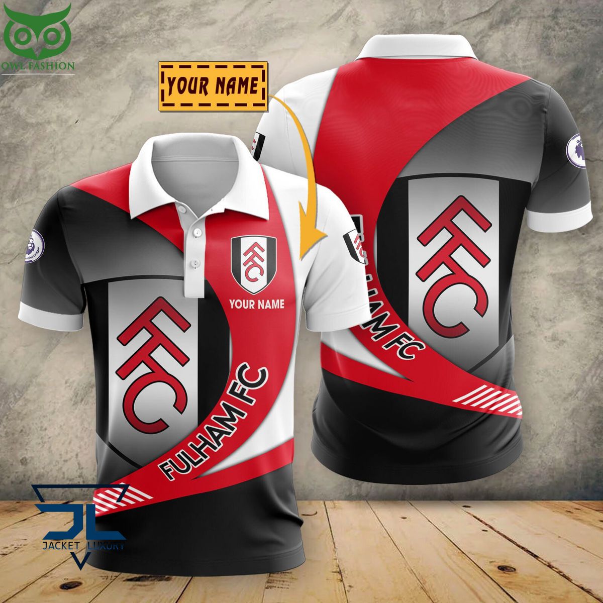 Fulham F.C Premier League 2023 Customized 3D Polo - Adult & Kids T-Shirts, Sweatshirts & Hoodies apparel design preview 1