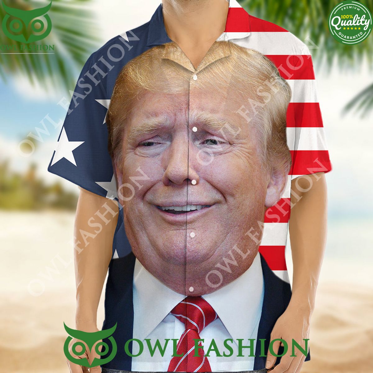 Funny Donald Trump Face Hawaii - Adult & Kids T-Shirts, Sweatshirts & Hoodies apparel design preview 1