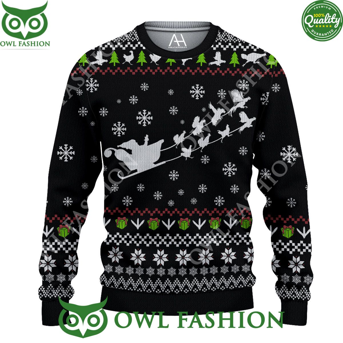 Funny Rooster Christmas 3D AOP Ugly Sweater Jumper - Adult & Kids T-Shirts, Sweatshirts & Hoodies apparel design preview 1