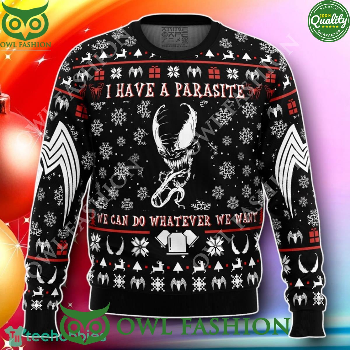 I Have A Parasite We Are Venom 2024 Christmas 3D Ugly - Adult & Kids T-Shirts, Sweatshirts & Hoodies apparel design preview 1