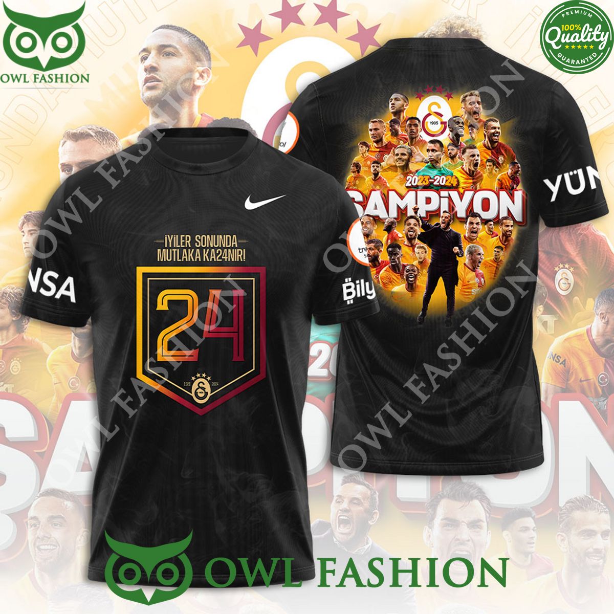 Galatasaray S.K. Limited Champion Football 3D - Adult & Kids T-Shirts, Sweatshirts & Hoodies apparel design preview 1