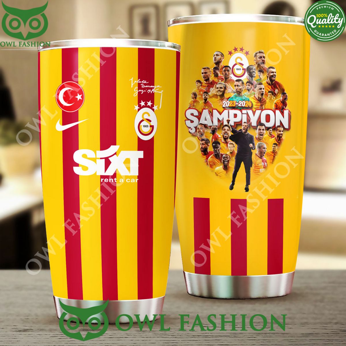 Galatasaray S.K. Sampiyon UEFA Champion Tumbler Cup - Adult & Kids T-Shirts, Sweatshirts & Hoodies apparel design preview 1