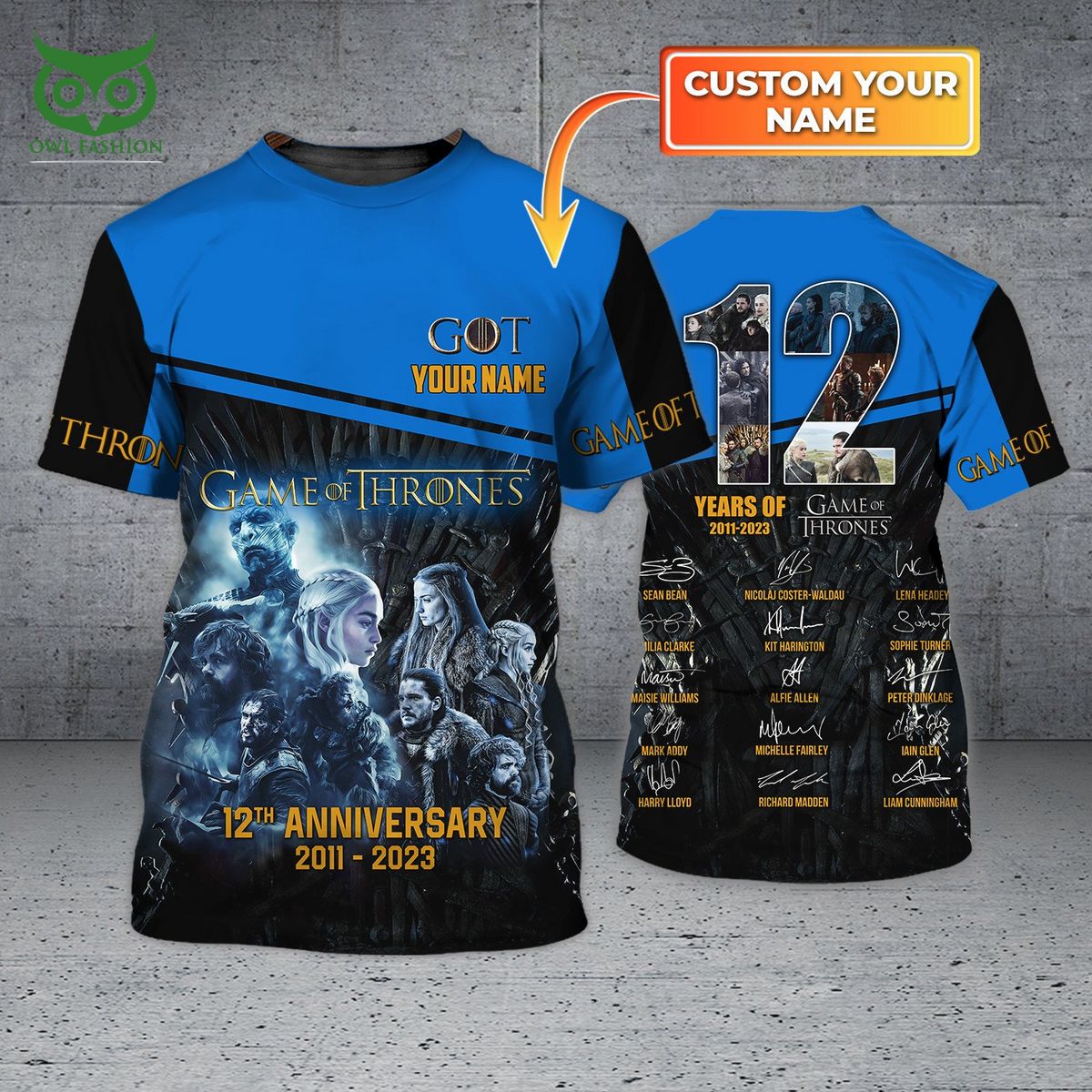 Game of Thrones 12th Anniversary Personalized 3D - Adult & Kids T-Shirts, Sweatshirts & Hoodies apparel design preview 1
