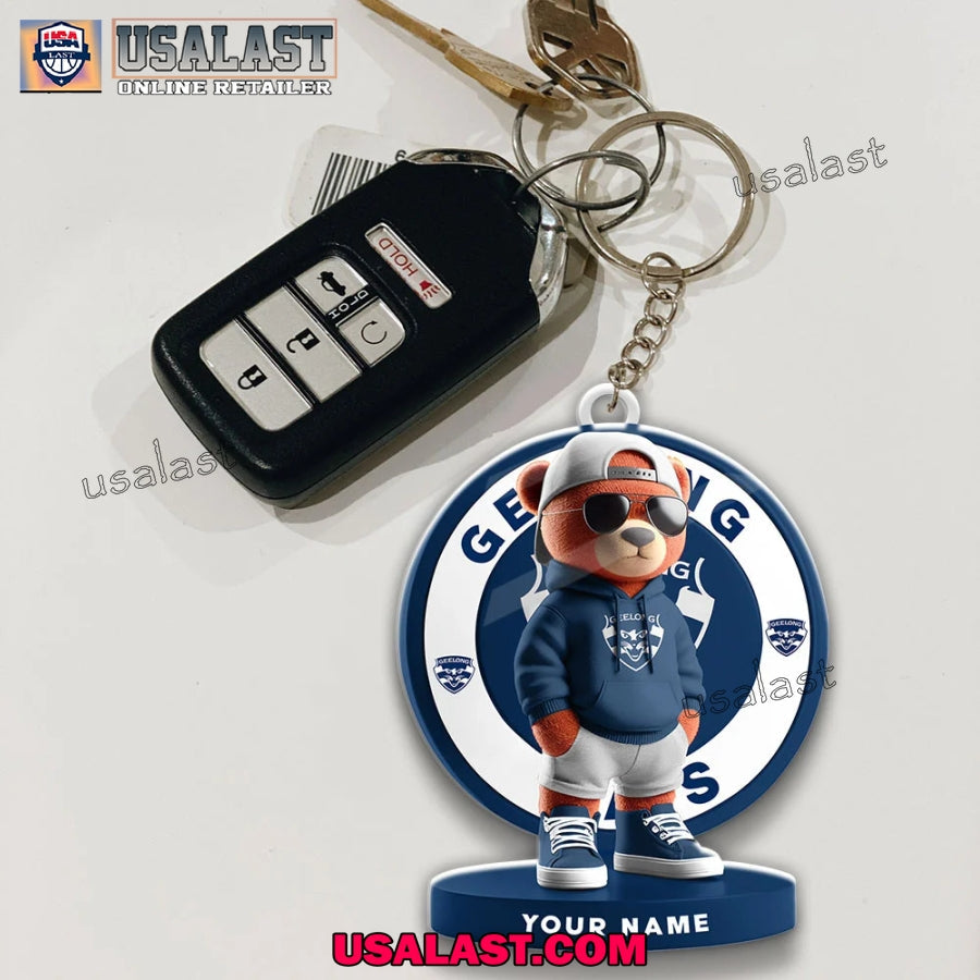 Geelong Cats Football Club Teddy Bear Custom Keychain - Adult & Kids T-Shirts, Sweatshirts & Hoodies apparel design preview 1
