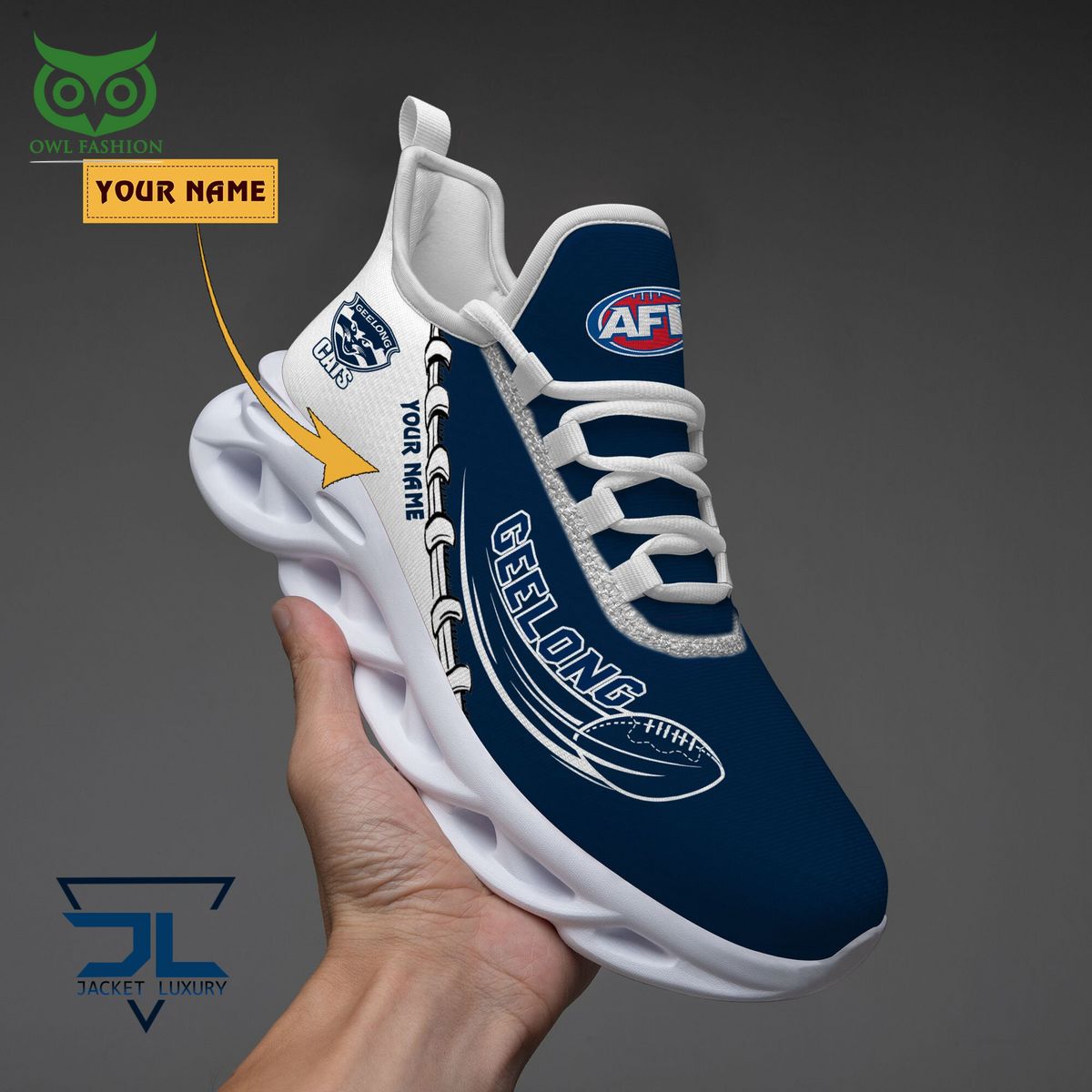 Geelong Football Club AFL Personalized Max Soul Shoes - Adult & Kids T-Shirts, Sweatshirts & Hoodies apparel design preview 1