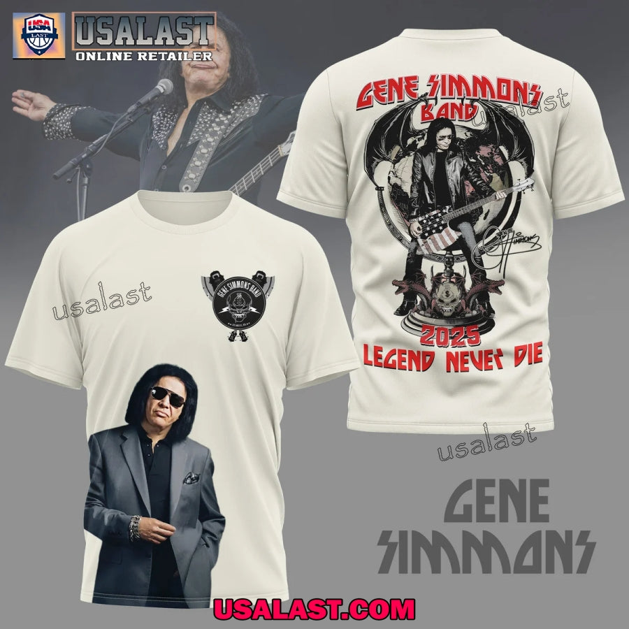 Gene Simmons Band 2025 Legend Never Die 3D - Adult & Kids T-Shirts, Sweatshirts & Hoodies apparel design preview 1