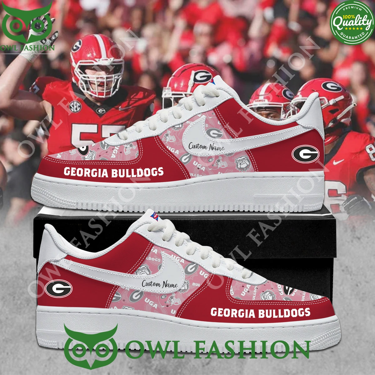 Georgia BullDog New Football Personalized Shoes 2025 - Adult & Kids T-Shirts, Sweatshirts & Hoodies apparel design preview 1