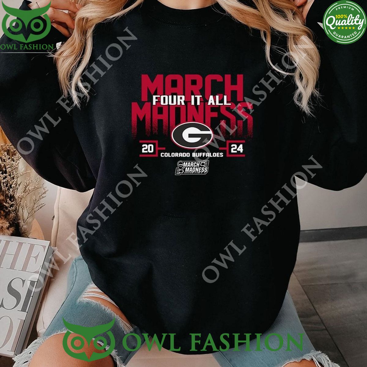 Georgia Bulldogs 2024 Ncaa March Madness Four It All - Adult & Kids T-Shirts, Sweatshirts & Hoodies apparel design preview 1